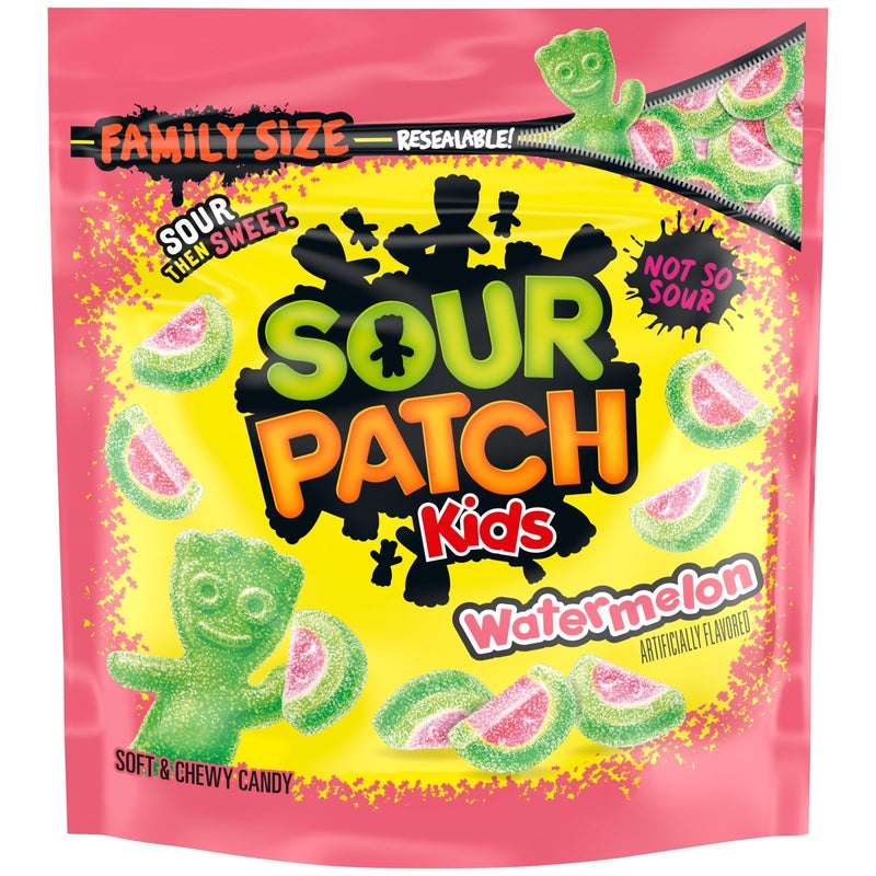 SOUR PATCH KIDS Watermelon Soft & Chewy Candy, Family Size, Bulk Candy, 1.8 lb - Image 1